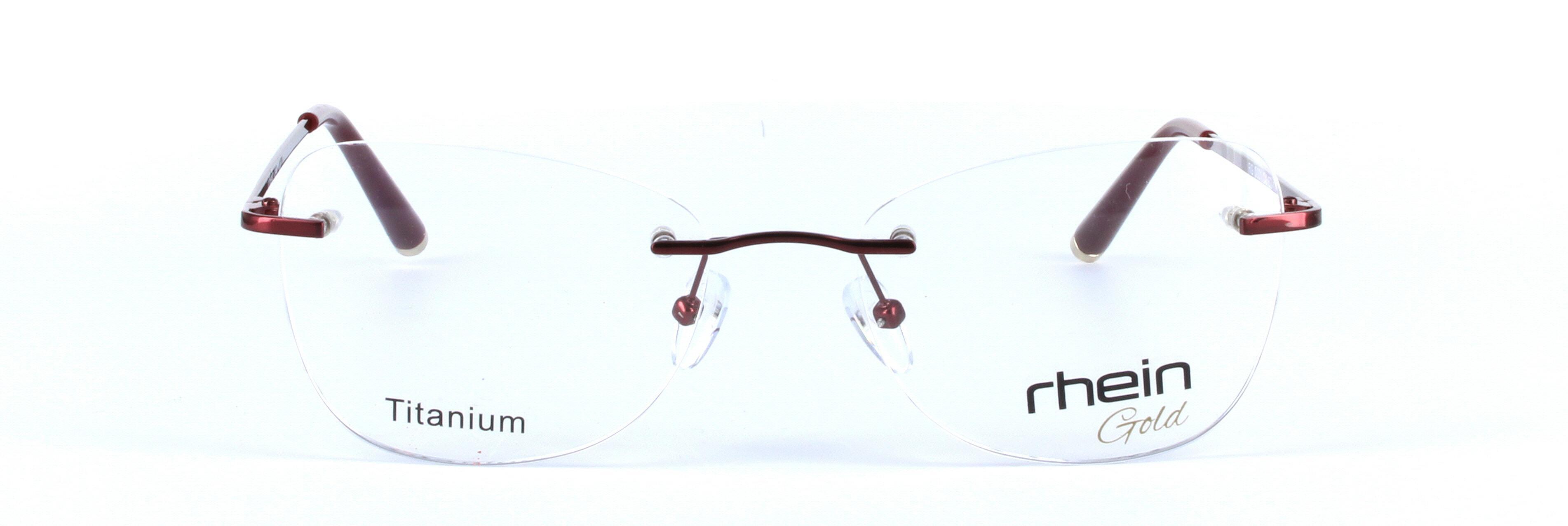 Hope Titanium Burgundy Rimless Rectangular Titanium Glasses - Image View 5