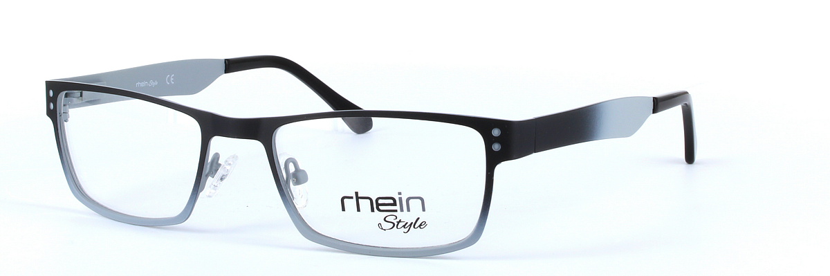 Ambleside Black and Silver Full Rim Rectangular Metal Glasses - Image View 1