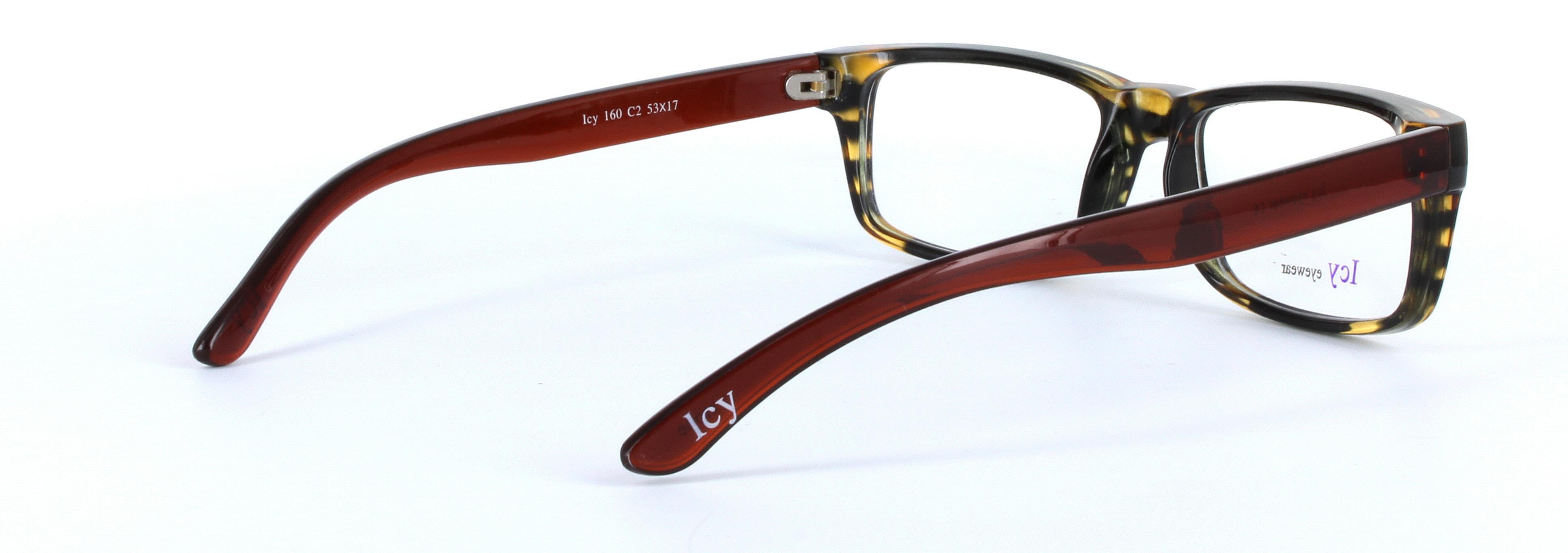 ICY 160 Brown Full Rim Rectangular Square Plastic Glasses - Image View 4