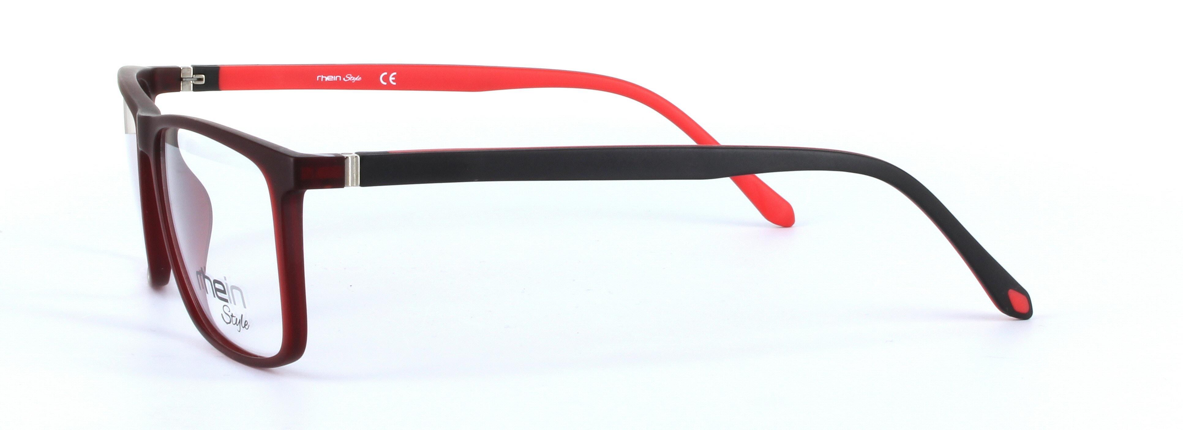 Claude Burgundy Full Rim Oval Rectangular Plastic Glasses - Image View 2