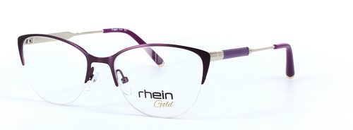 Emily Purple Semi Rimless Oval Metal Glasses - Image View 1