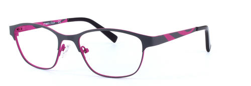 Brown and Pink Full Rim Oval Metal Glasses Lucie - Image View 1