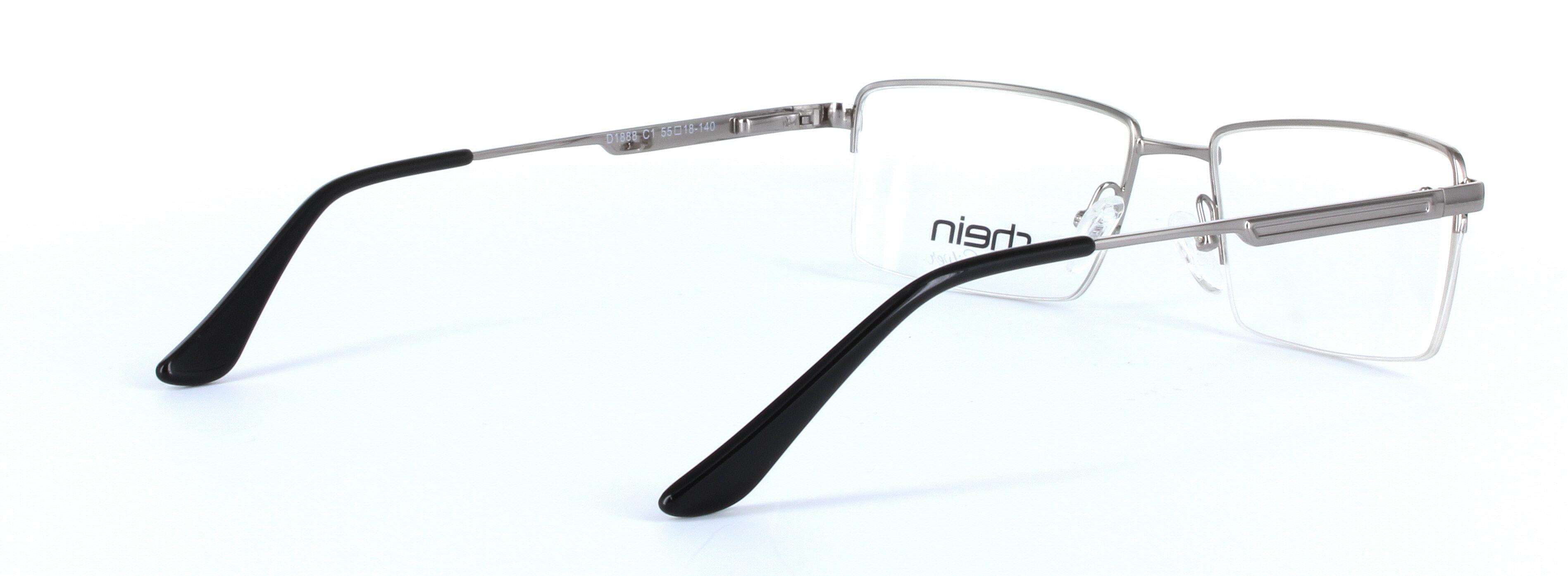 Highfield Gunmetal Semi Rimless Rectangular Metal Glasses - Image View 4