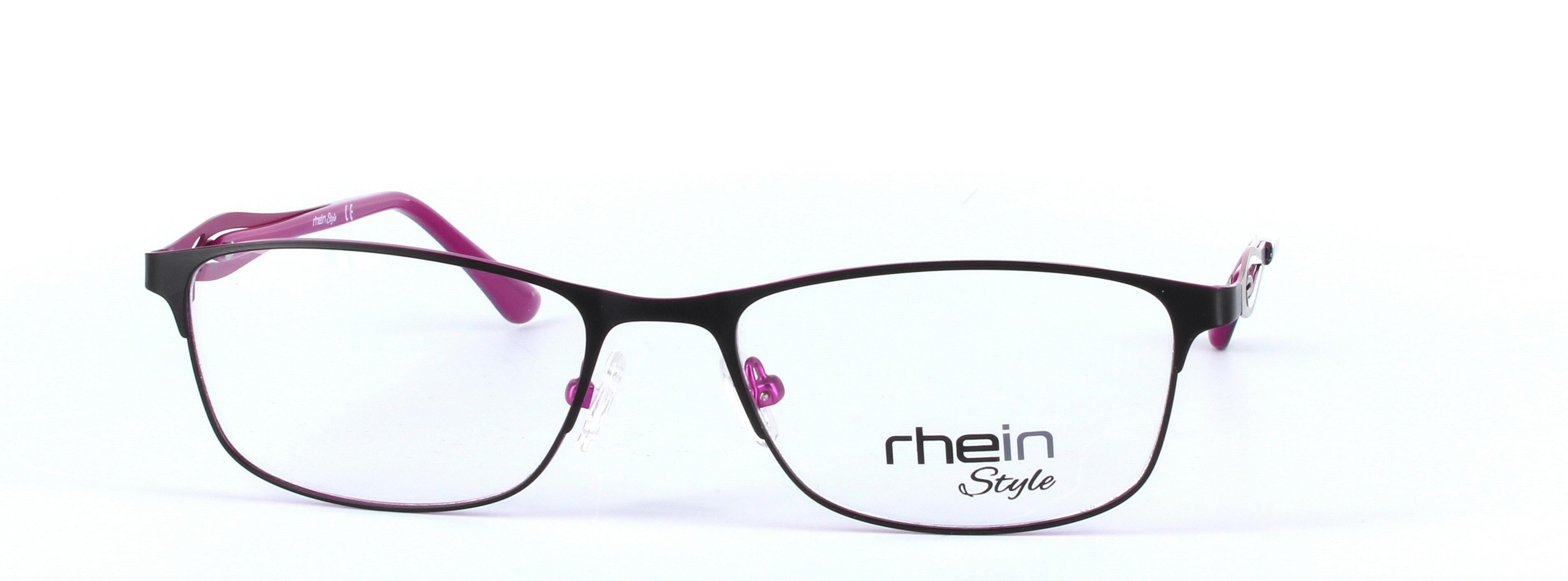 Canberra Black and Pink Full Rim Rectangular Metal Glasses - Image View 5