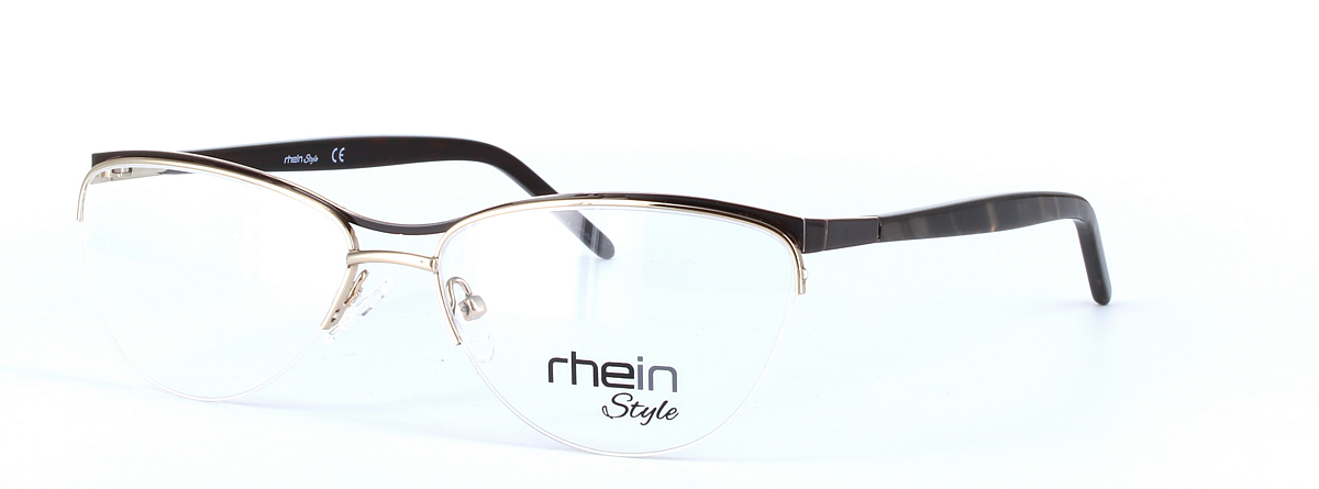 Agora Black Semi Rimless Oval Metal Glasses - Image View 1