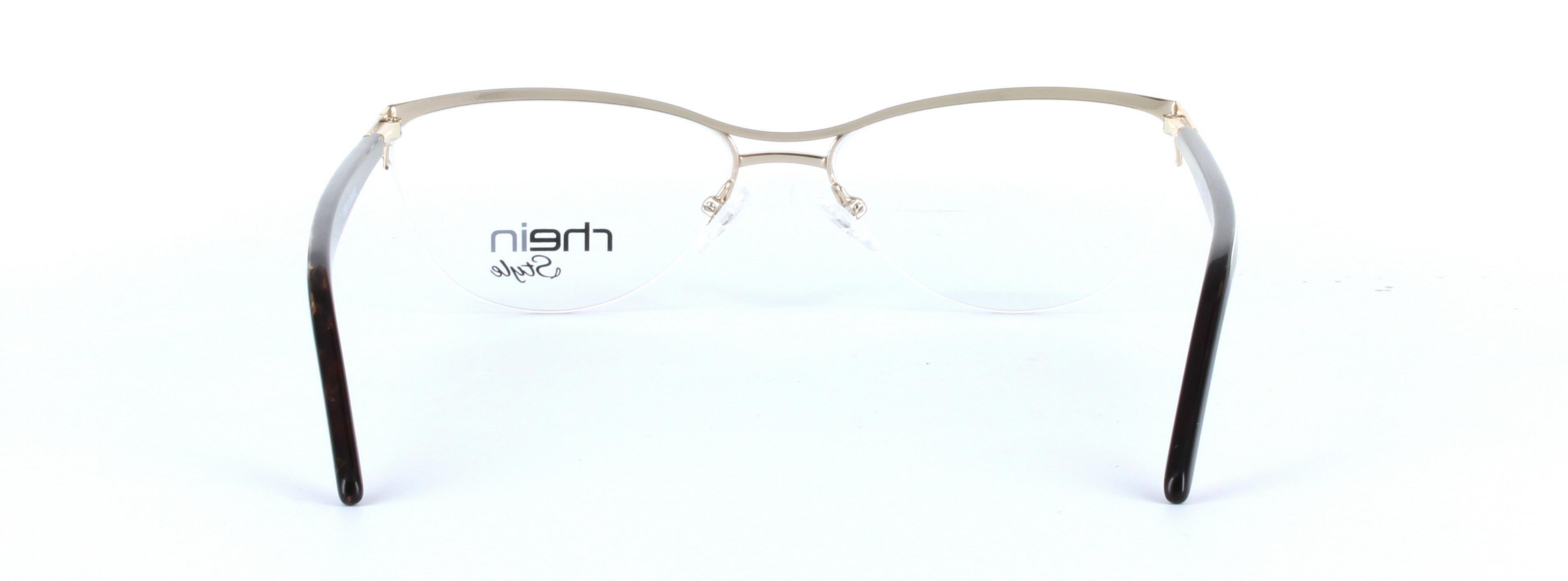 Agora Black Semi Rimless Oval Metal Glasses - Image View 3