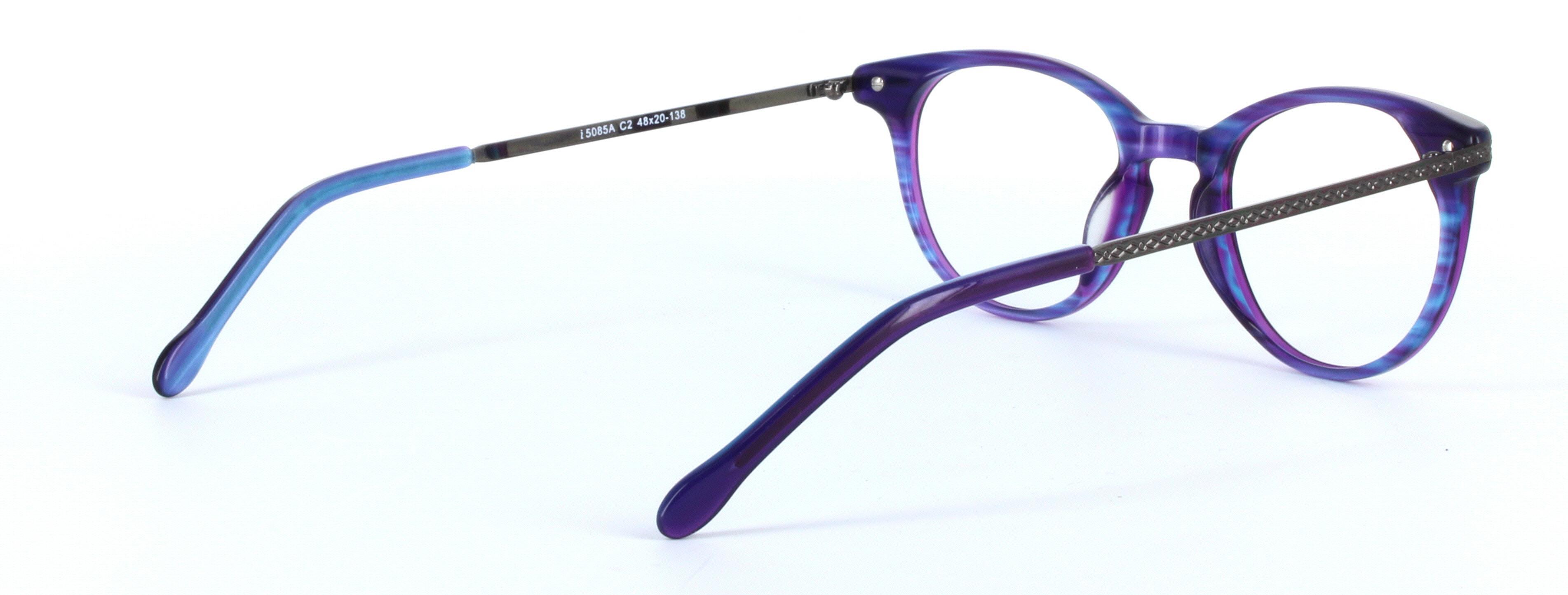 Amanda Purple Full Rim Round Acetate Glasses - Image View 5