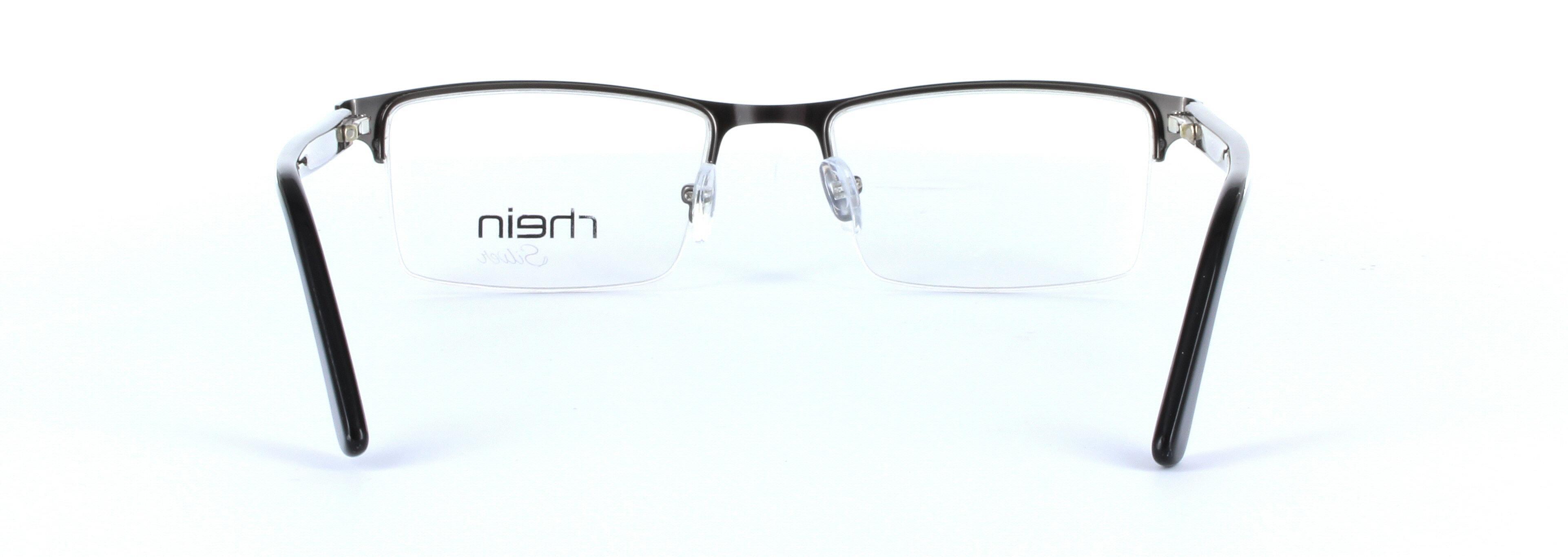 Leo Blue Semi Rimless Rectangular Metal Glasses - Image View 3
