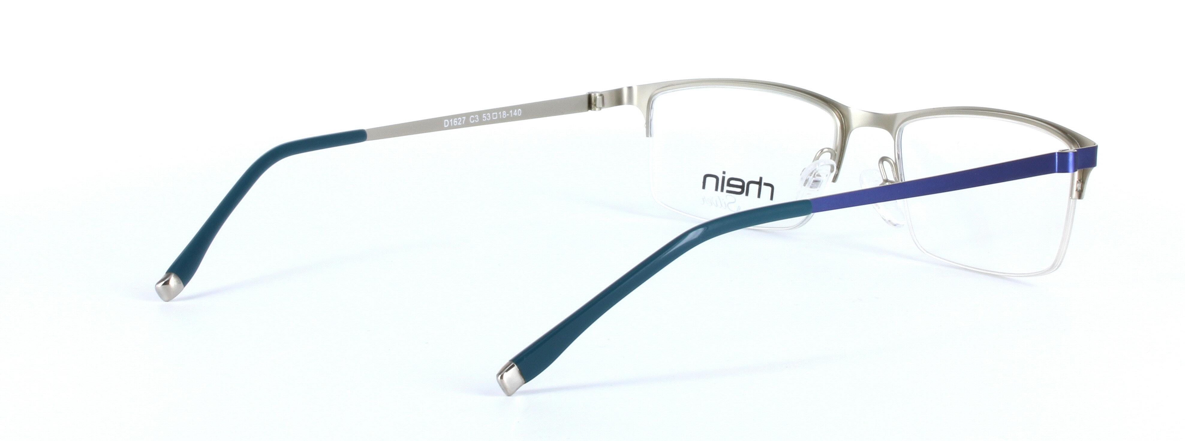 Kalem Blue Semi Rimless Rectangular Metal Glasses - Image View 4