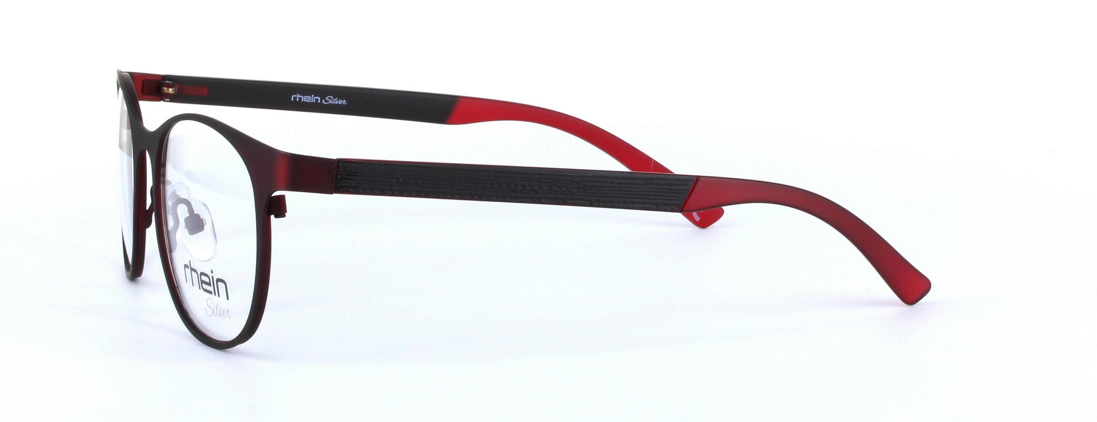 Isra Red Full Rim Round Metal Glasses - Image View 2