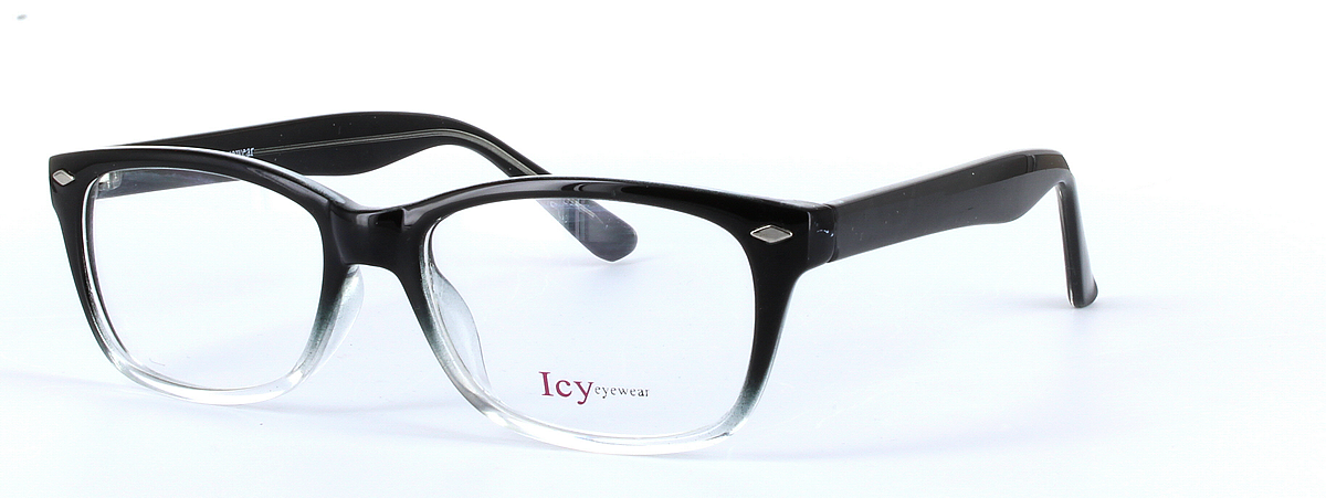 Bailey Black and Clear Full Rim Oval Square Plastic Glasses - Image View 1
