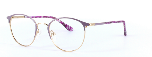 Mia Lilac and Gold Full Rim Oval Round Metal Glasses - Image View 1