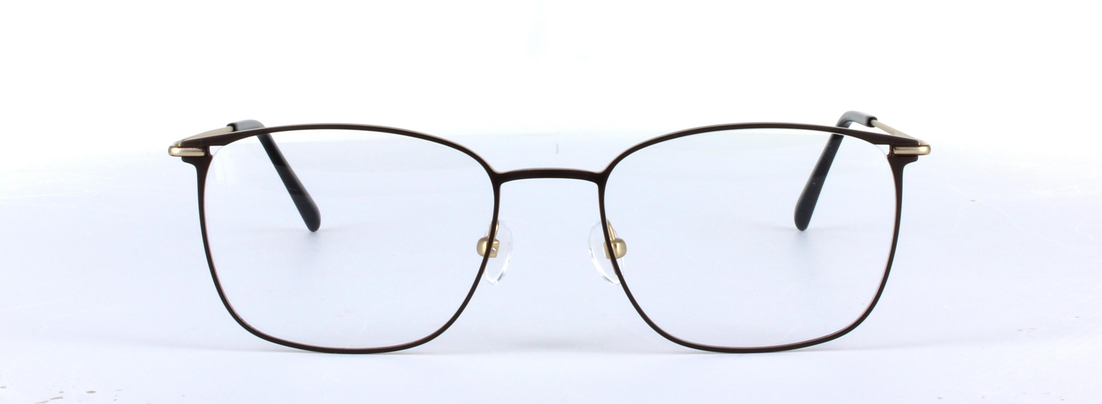 Hayden Brown Full Rim Rectangular Metal Glasses - Image View 5