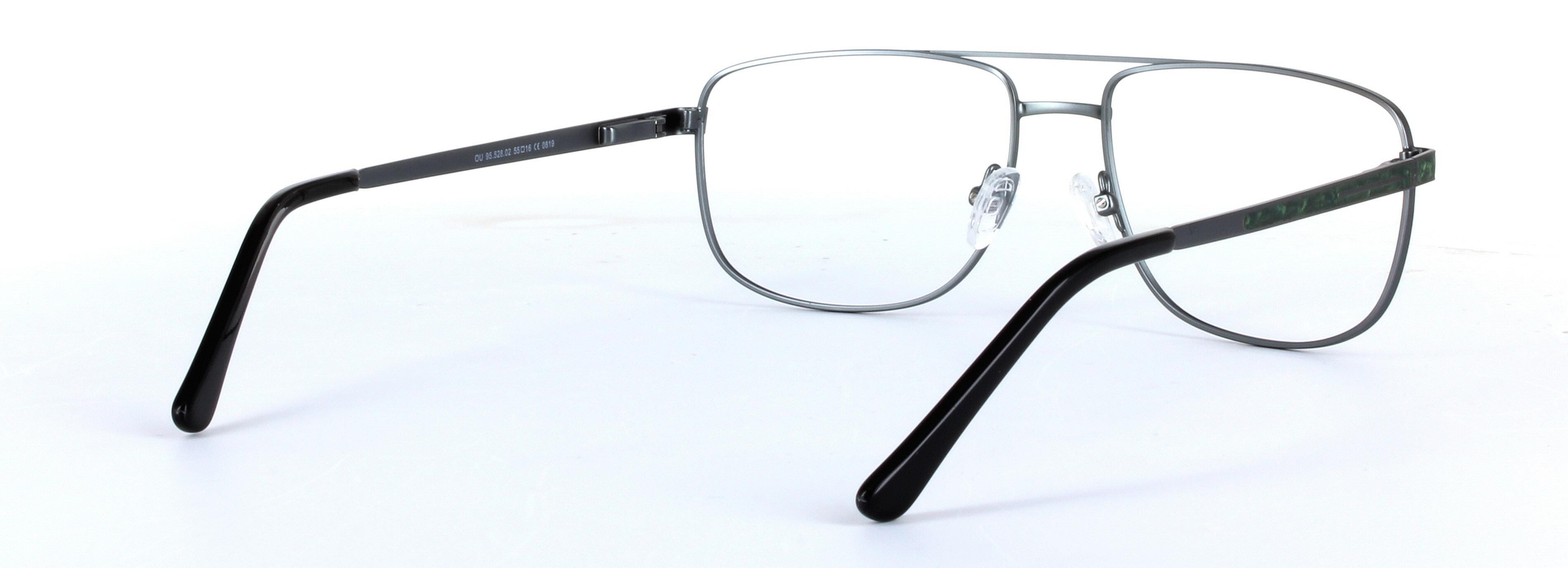 Marlowe Gunmetal Full Rim Oval Metal Glasses - Image View 4