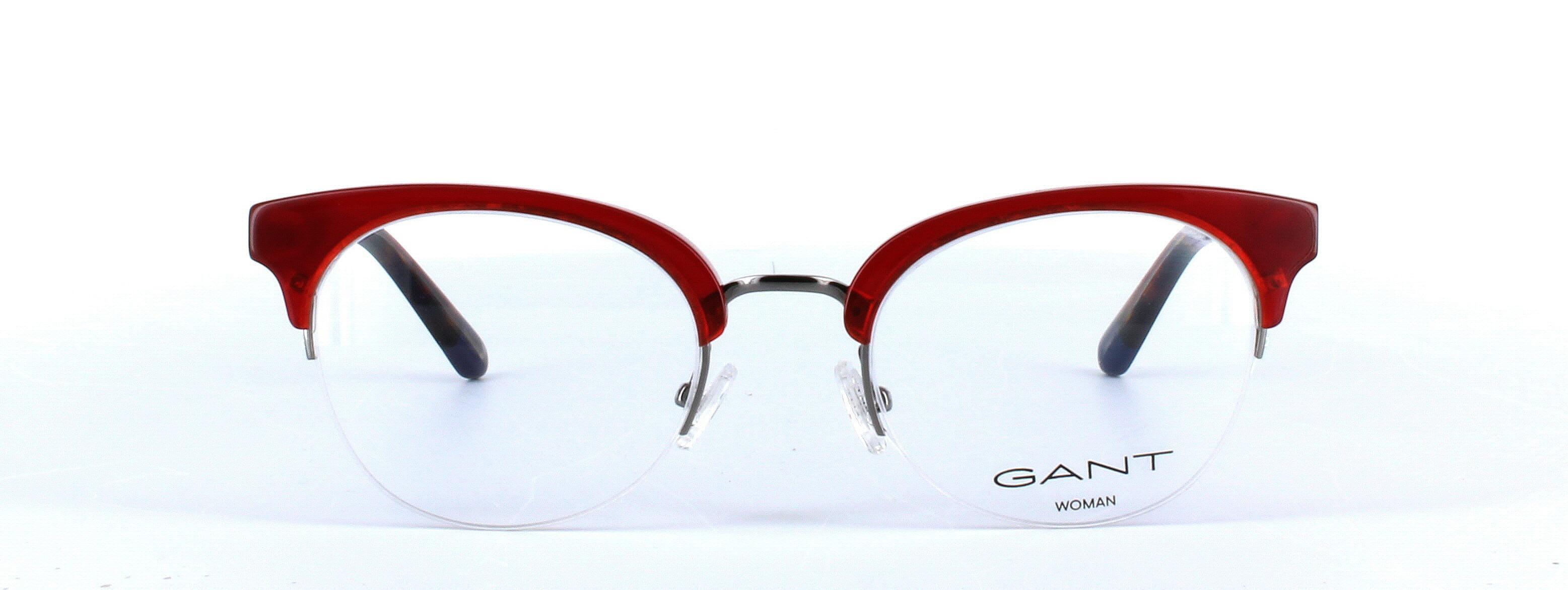 GANT (4085-066) Red Semi Rimless Round Acetate Glasses - Image View 5