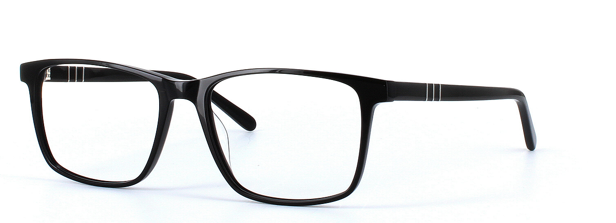 Bayley Lane Black Full Rim Rectangular Acetate Glasses - Image View 1