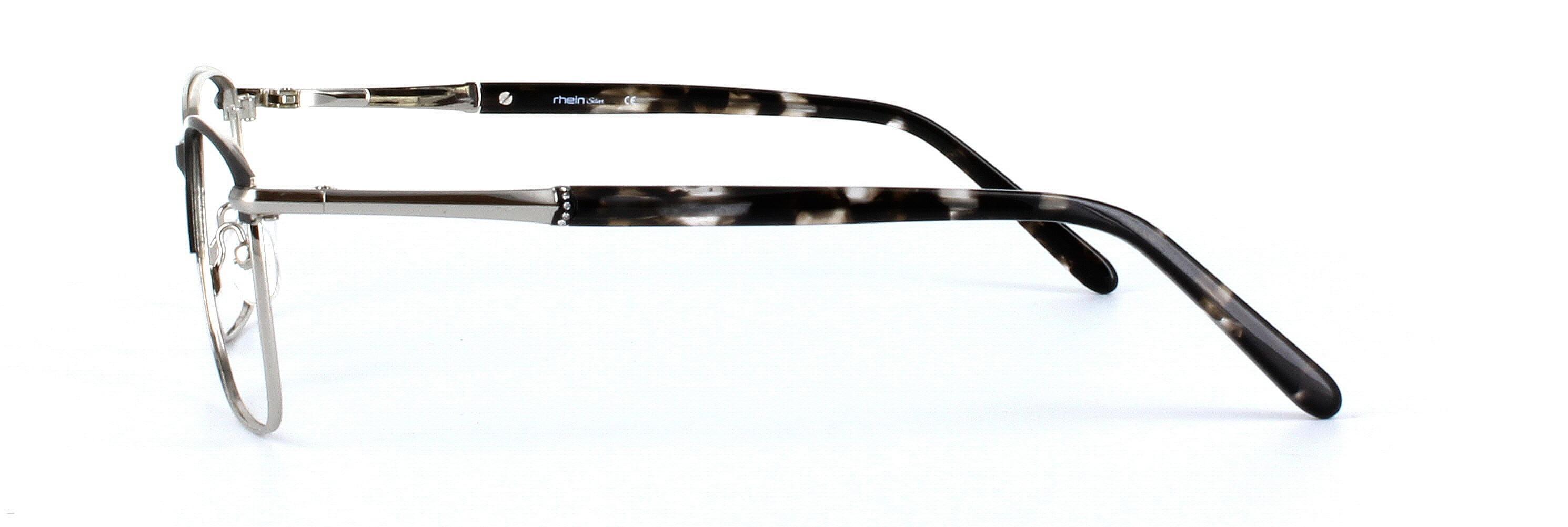 Pheobie Black and Silver Full Rim Oval Metal Glasses - Image View 2