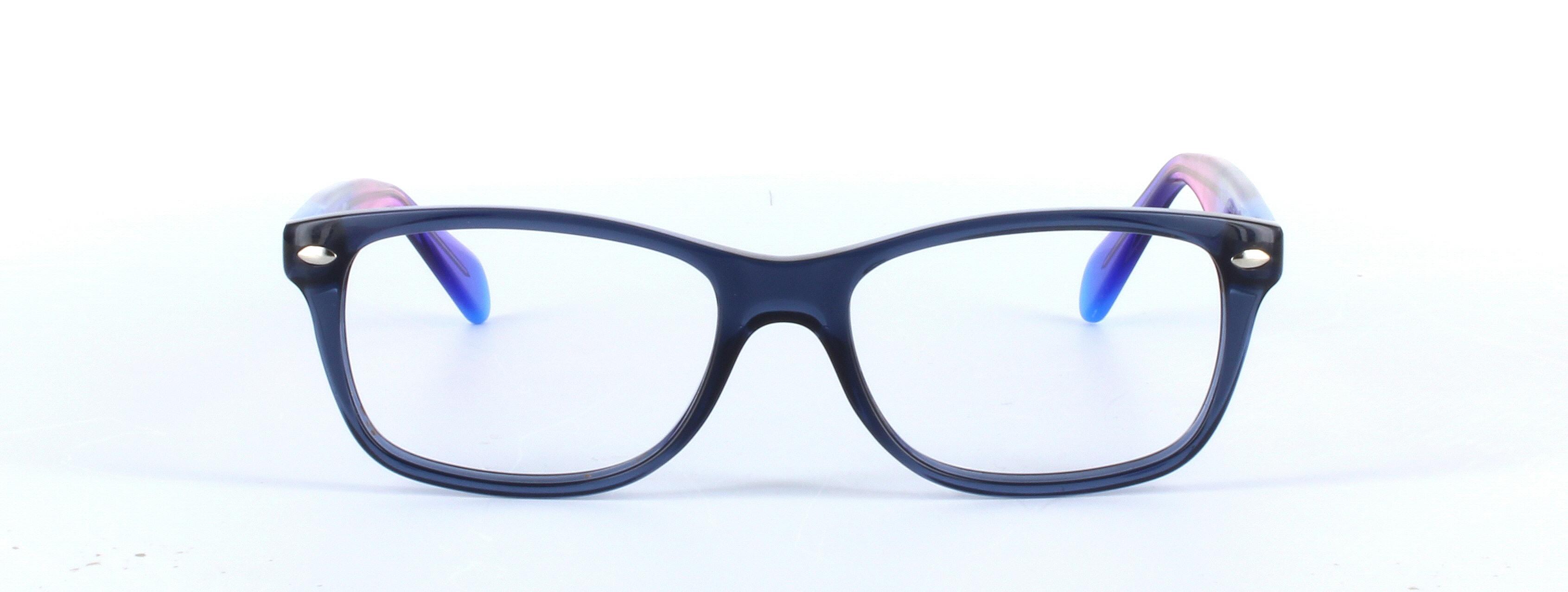 Olivia Blue Full Rim Oval Plastic Glasses - Image View 5