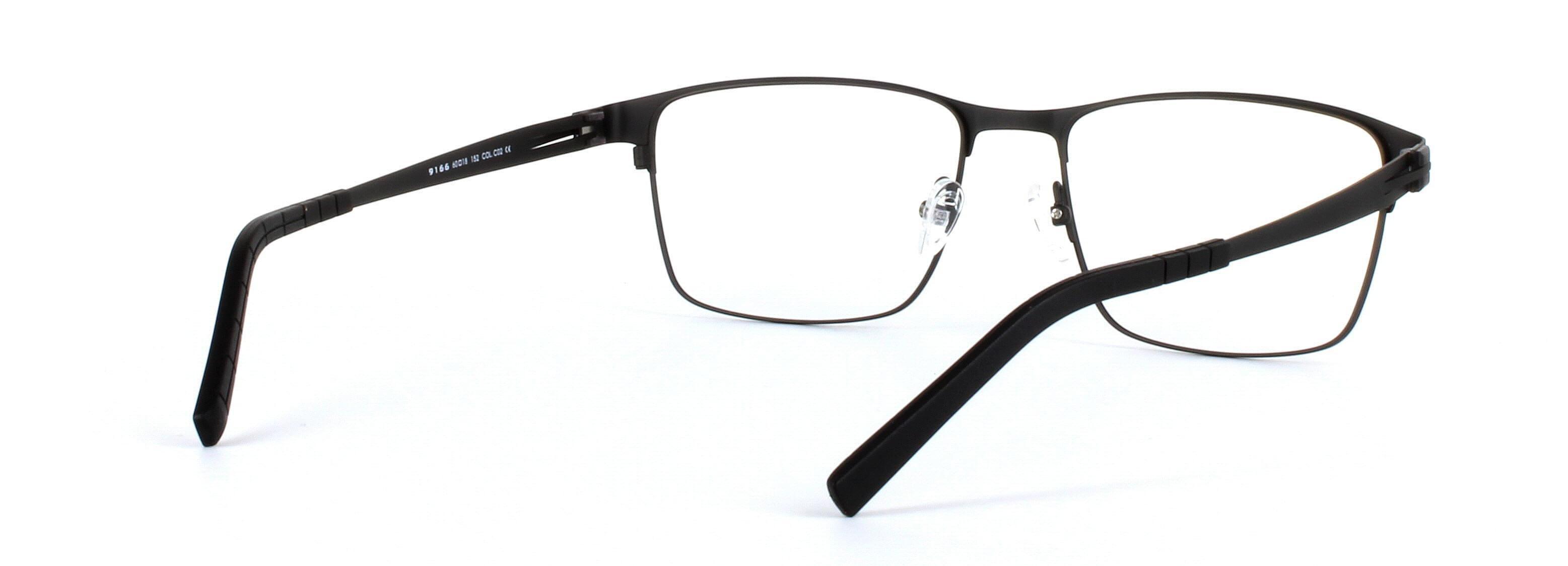 Divo Matt Black Full Rim Square Titanium Glasses - Image View 4