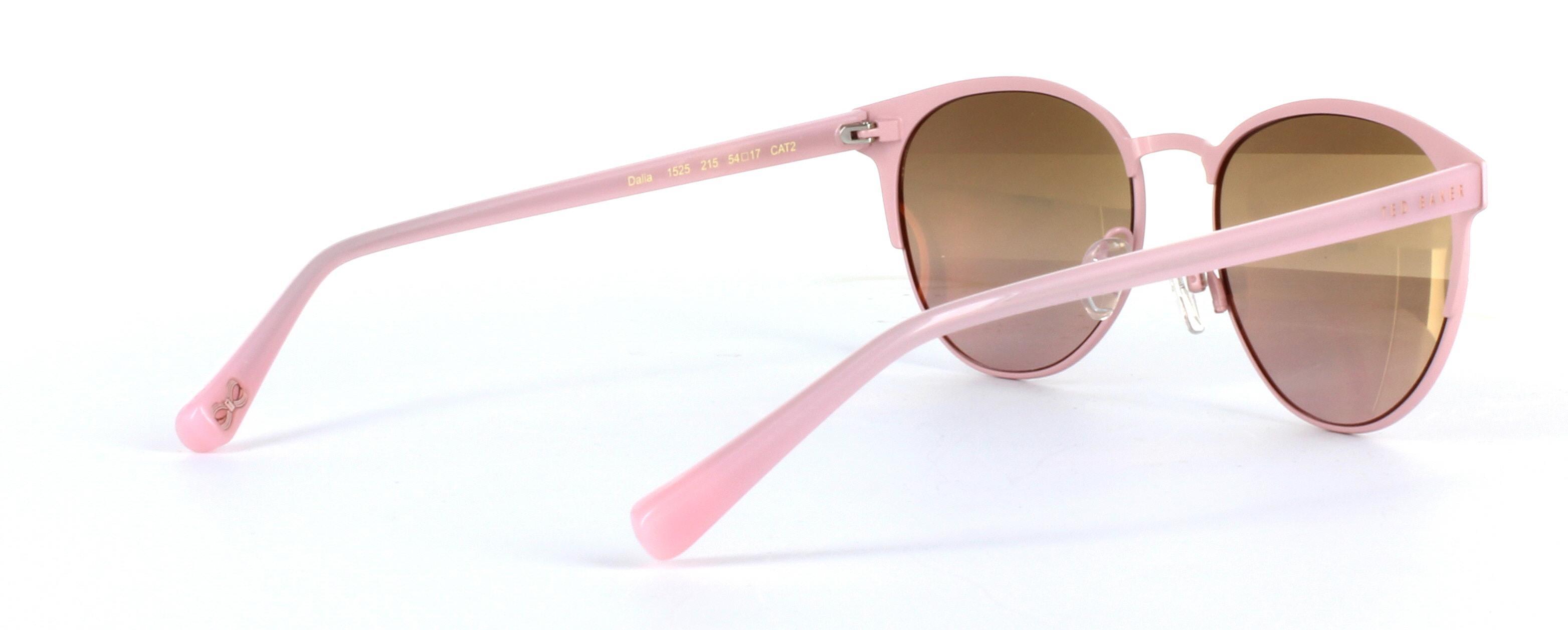 Daila Pink Full Rim Metal Sunglasses - Image View 4