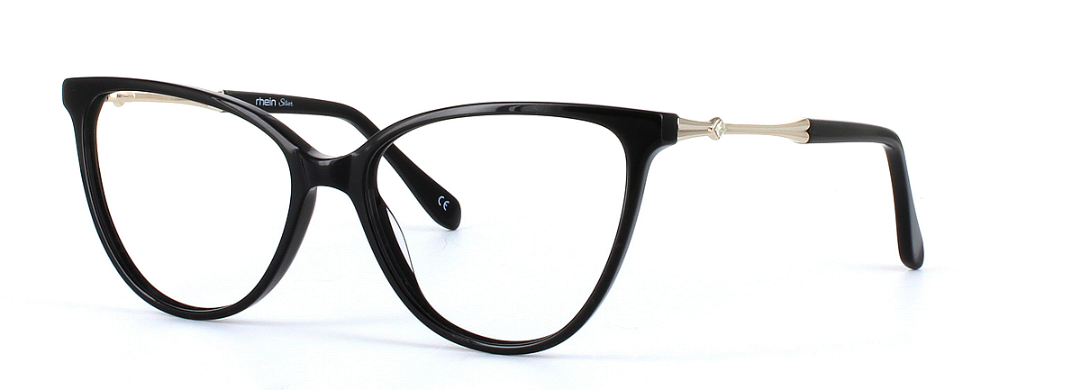 Leigh Black Full Rim Cat Eye Acetate Glasses - Image View 1