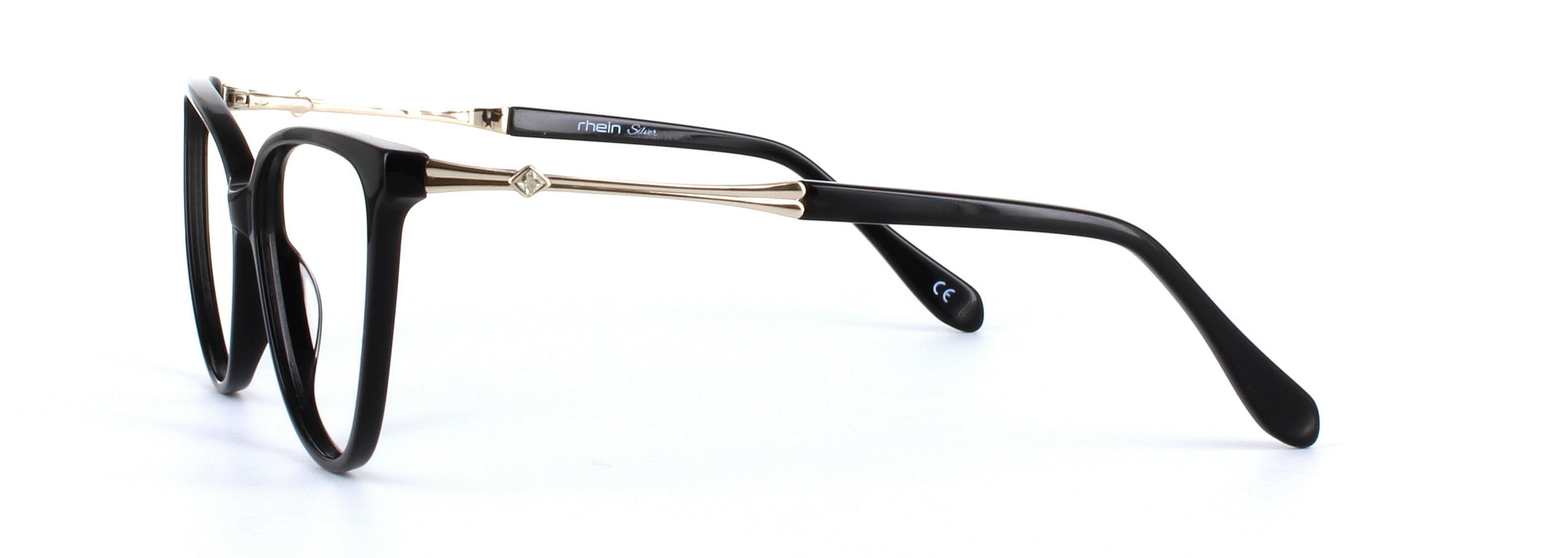 Leigh Black Full Rim Cat Eye Acetate Glasses - Image View 2