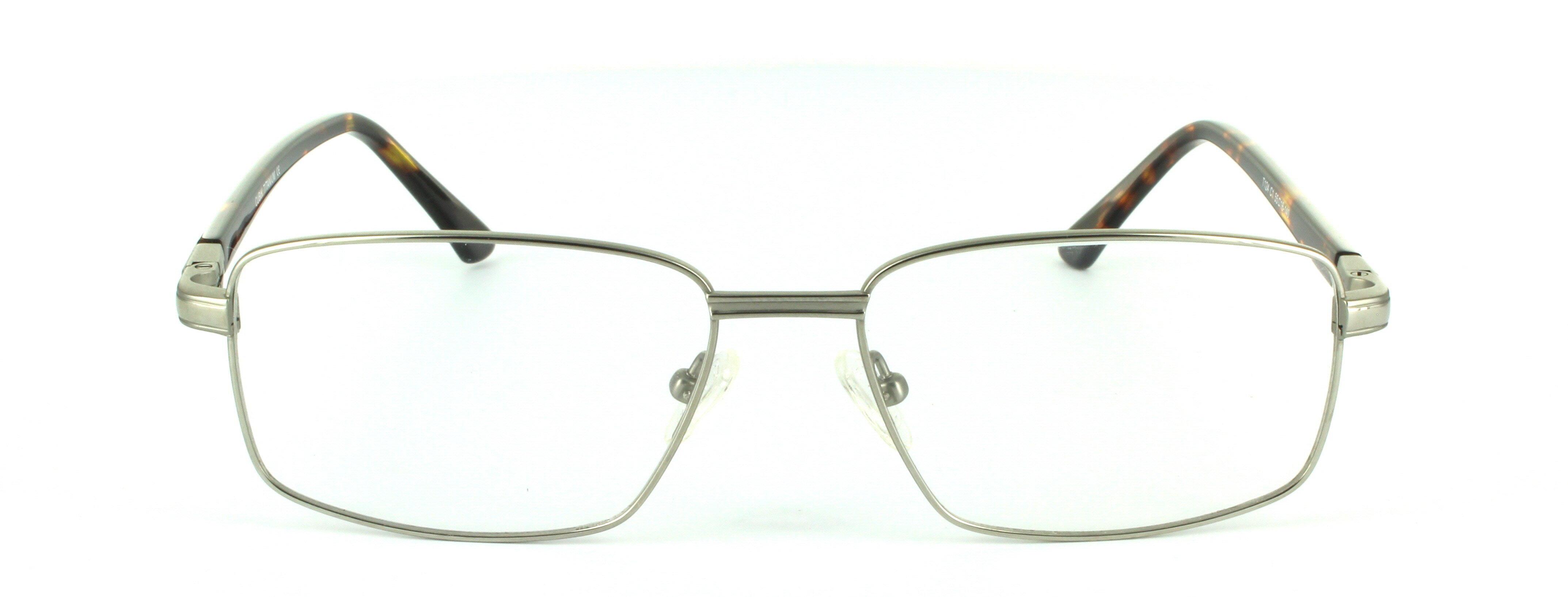 Silver Full Rim Rectangular Titanium Glasses Terry - Image View 4