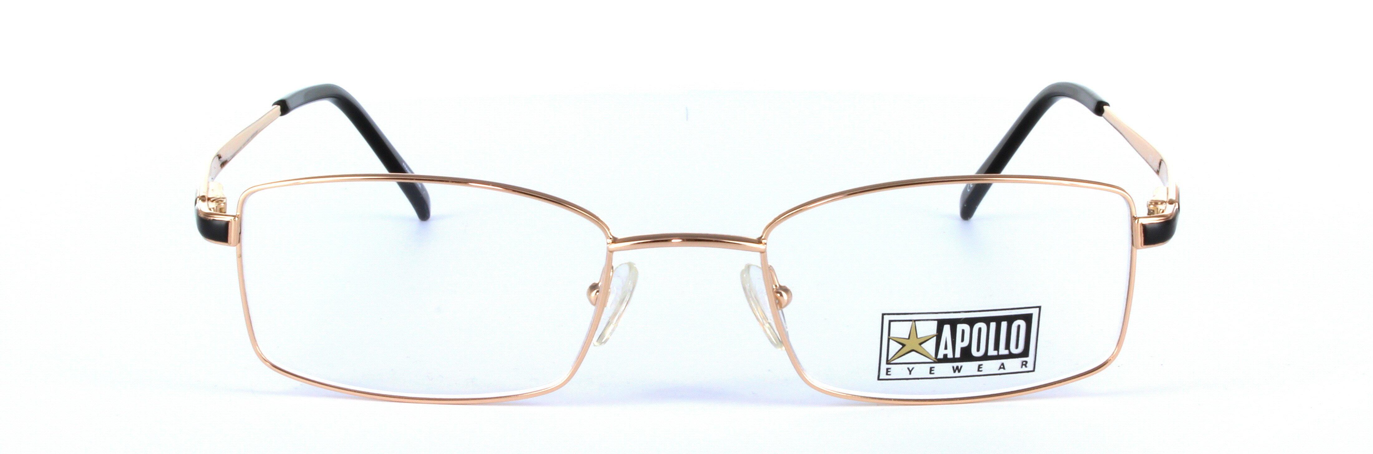 Gold Full Rim Rectangular Metal Glasses Chianti - Image View 4