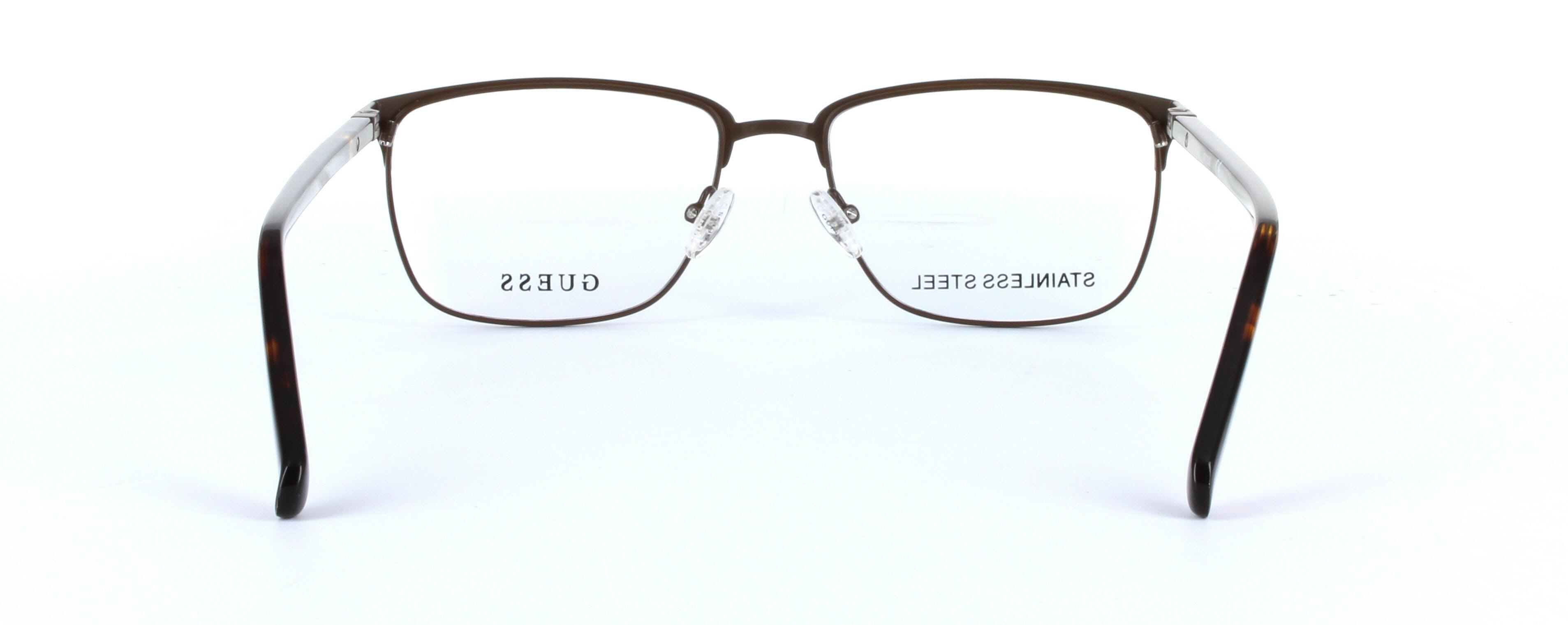 GUESS (GU1890-049) Brown Full Rim Oval Rectangular Metal Glasses - Image View 3