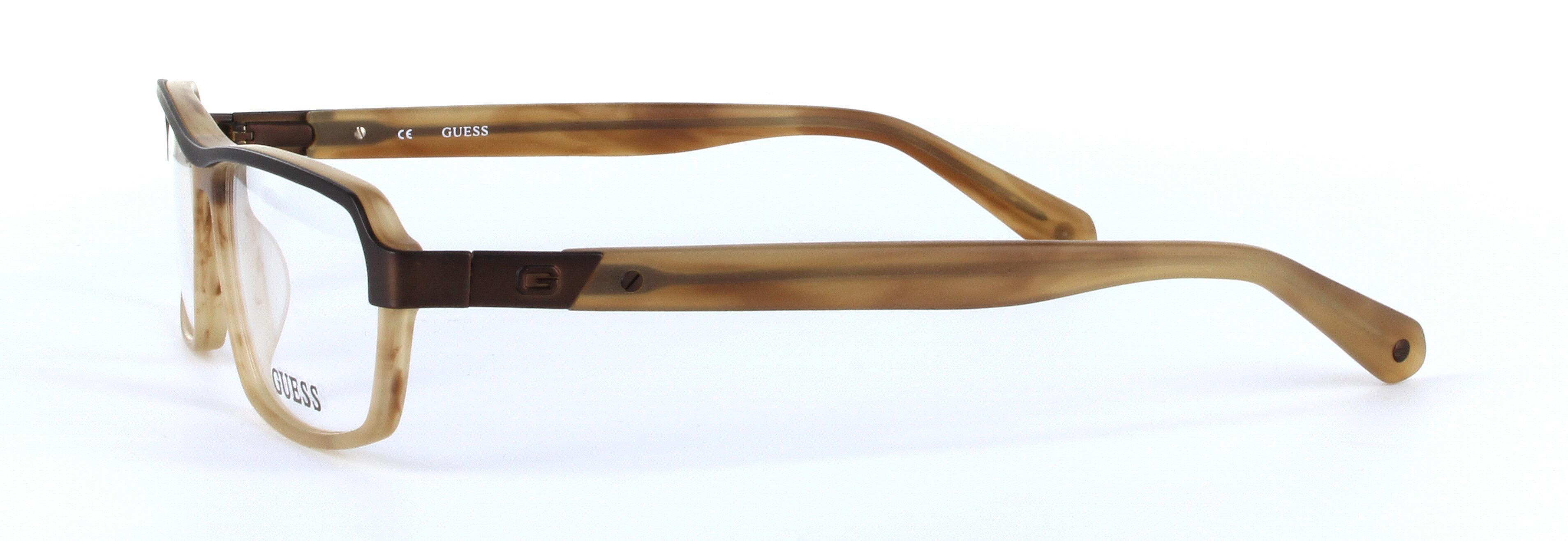 GUESS (GU1790-BRN) Brown Full Rim Rectangular Acetate Glasses - Image View 2