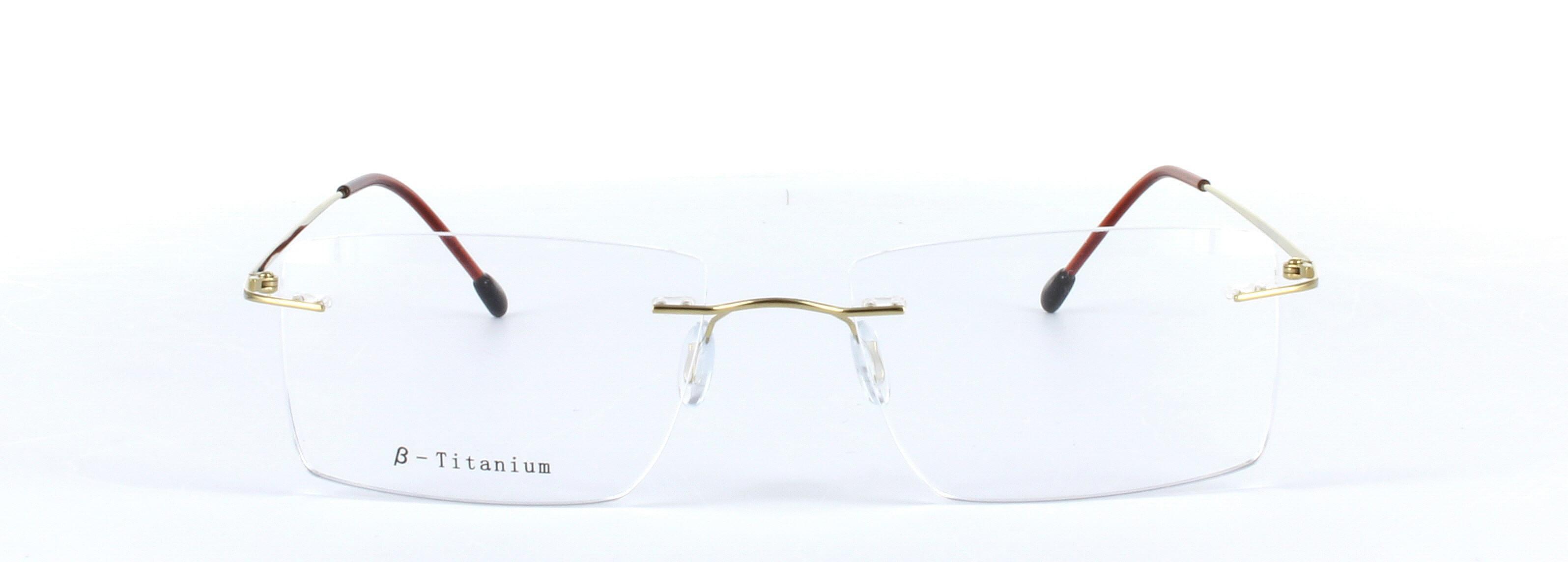 Lorenzo Gold Full Rim Rectangular Metal Glasses - Image View 5