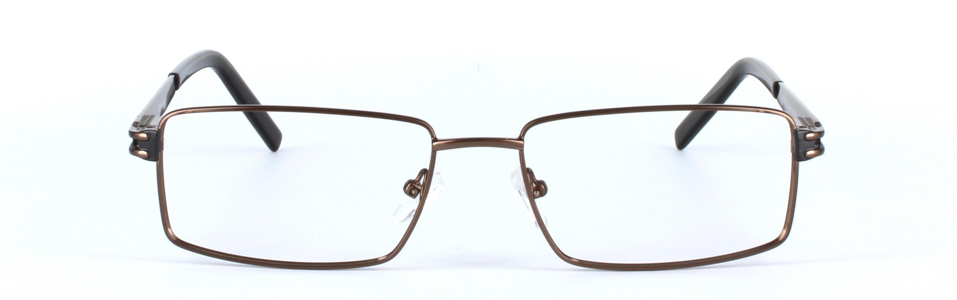 Brown Full Rim Rectangular Metal Glasses Varna - Image View 5