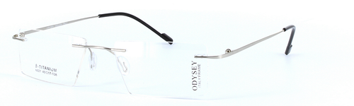 ODYSEY 6021 Silver Rimless Rectangular Titanium Glasses - Image View 1