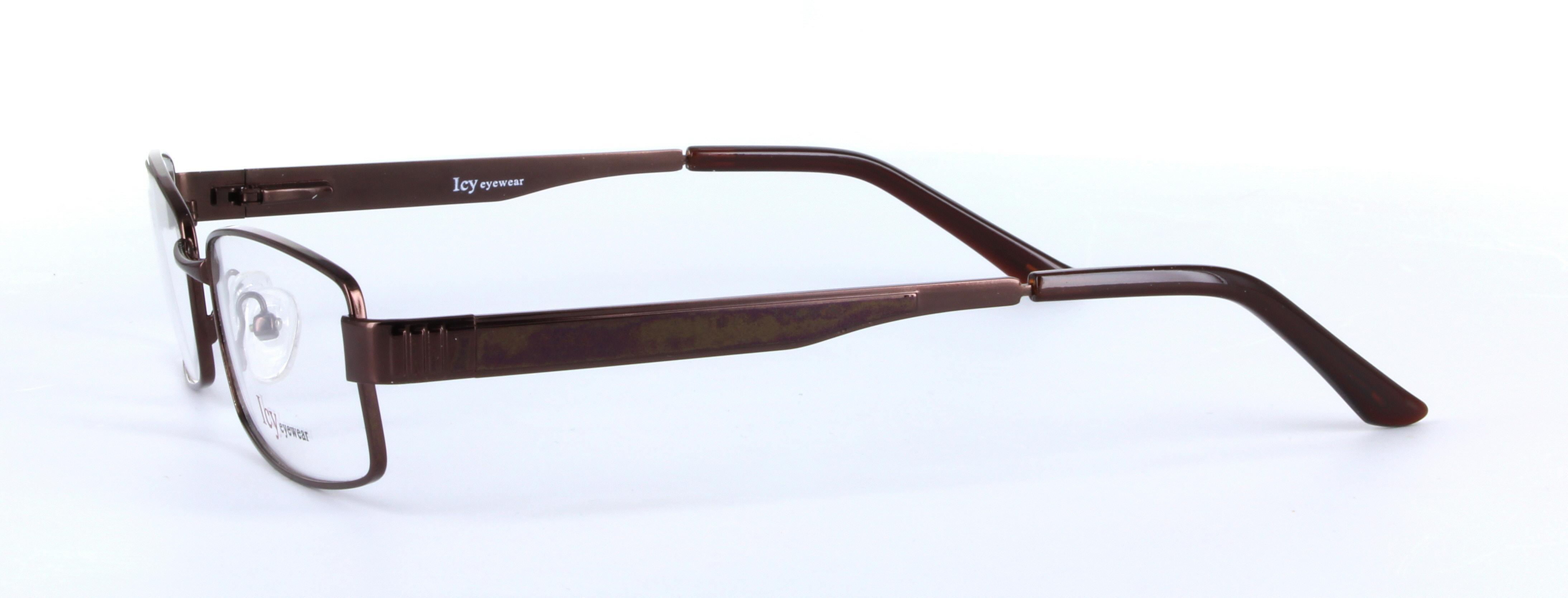 Fusion Brown Full Rim Rectangular Metal Glasses - Image View 2