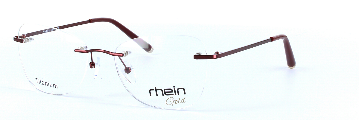 Hope Titanium Burgundy Rimless Rectangular Titanium Glasses - Image View 1