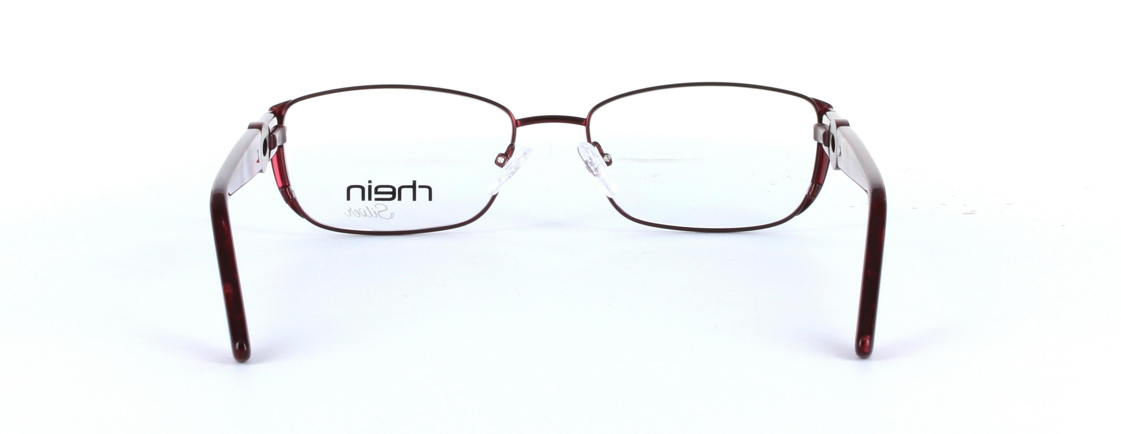 Amaris Burgundy Full Rim Oval Metal Glasses - Image View 3