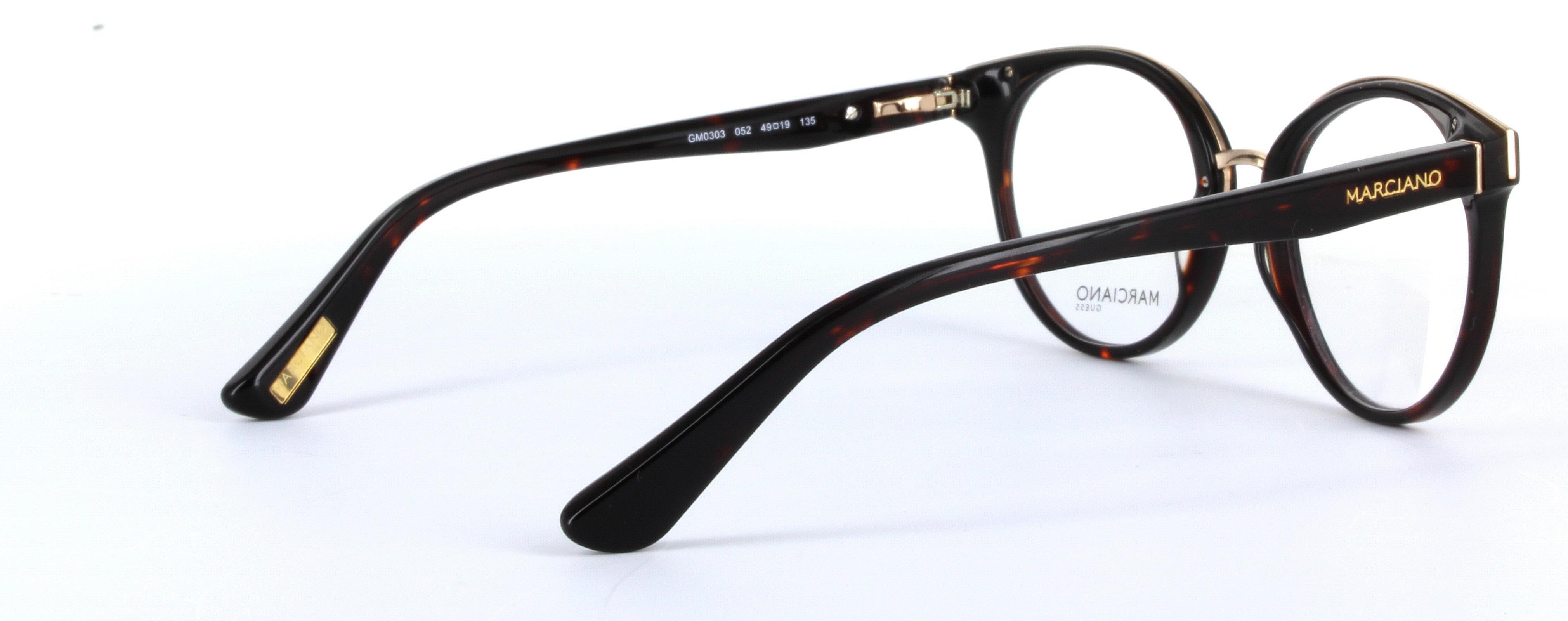 GUESS MARCIANO (GM0303-052) Tortoise Full Rim Oval Acetate Glasses - Image View 4