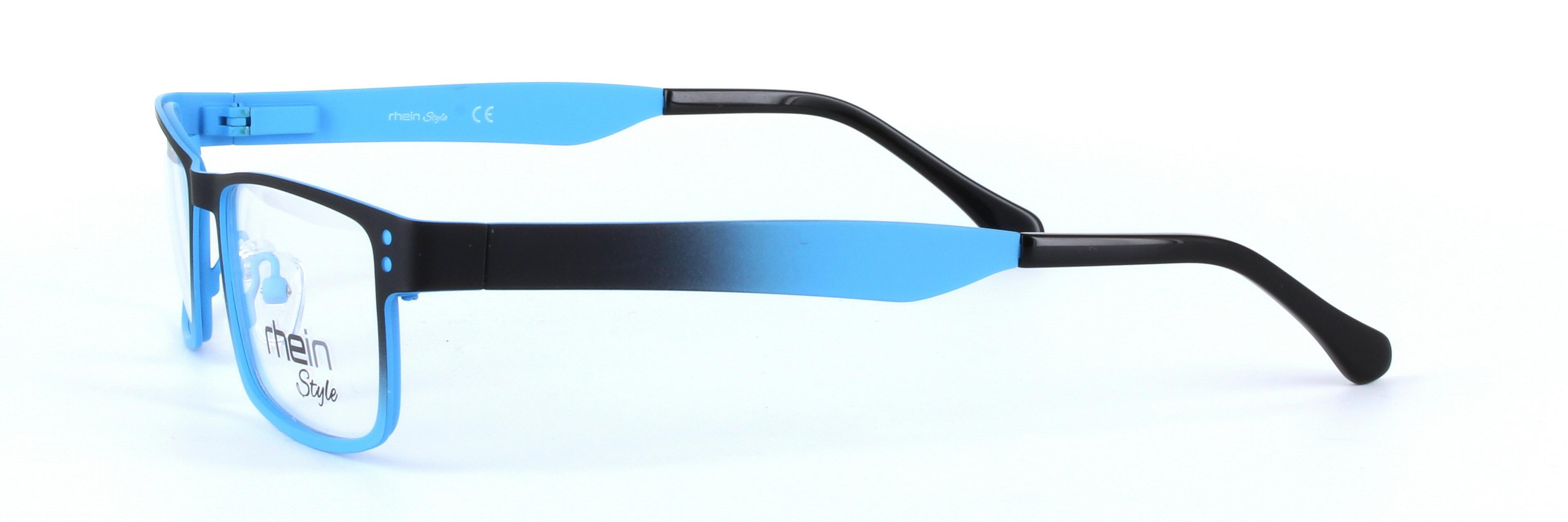 Ambleside Black and Blue Full Rim Rectangular Metal Glasses - Image View 2
