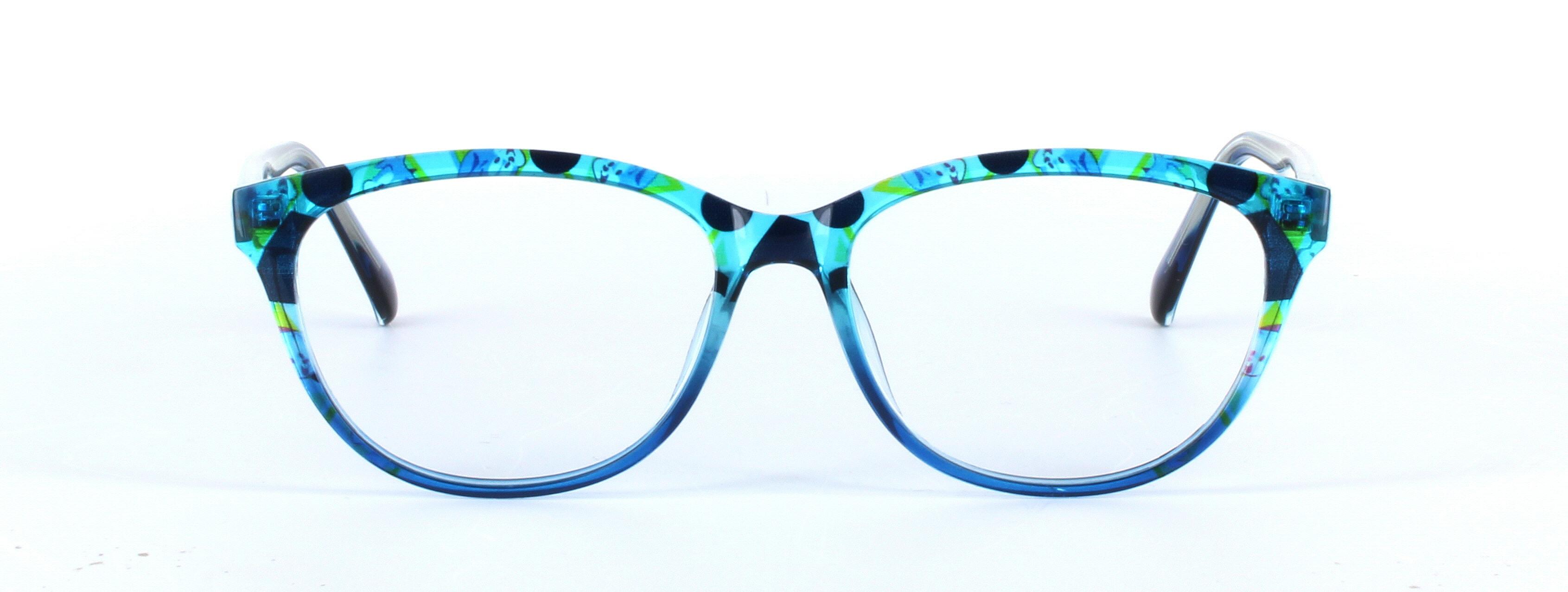 Dolores Blue Full Rim Oval Round Plastic Glasses - Image View 5