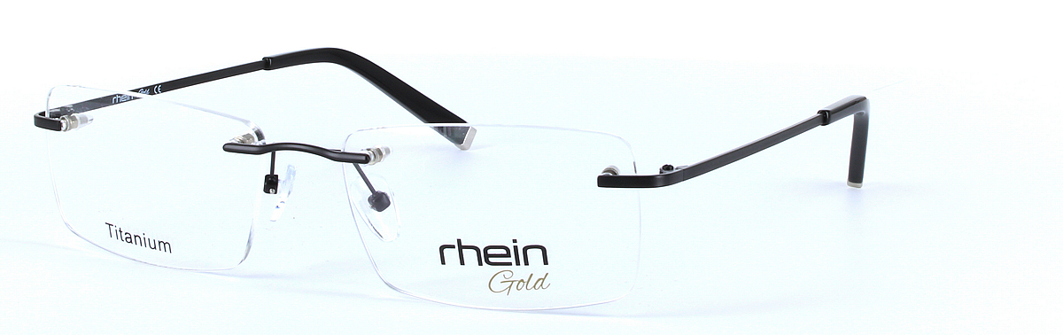 Greenville Titanium Black Rimless Rectangular Titanium Glasses - Image View 1