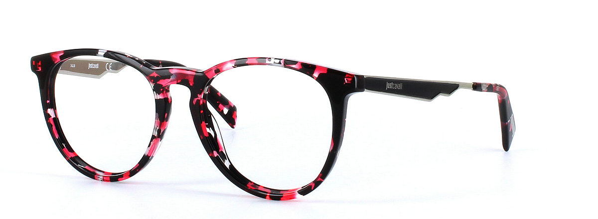 JUST CAVALLI (JC0879-55A) Black and Red Full Rim Round Acetate Glasses - Image View 1