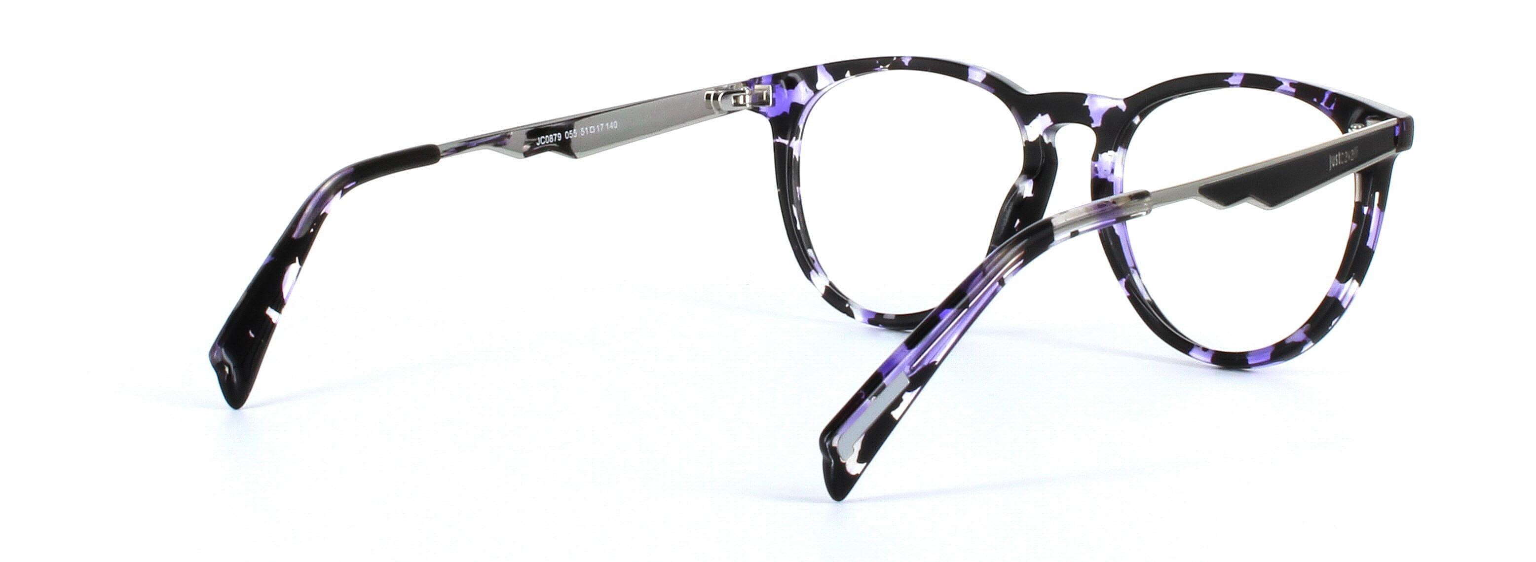 JUST CAVALLI (JC0879-055) Black and Purple Full Rim Round Acetate Glasses - Image View 4