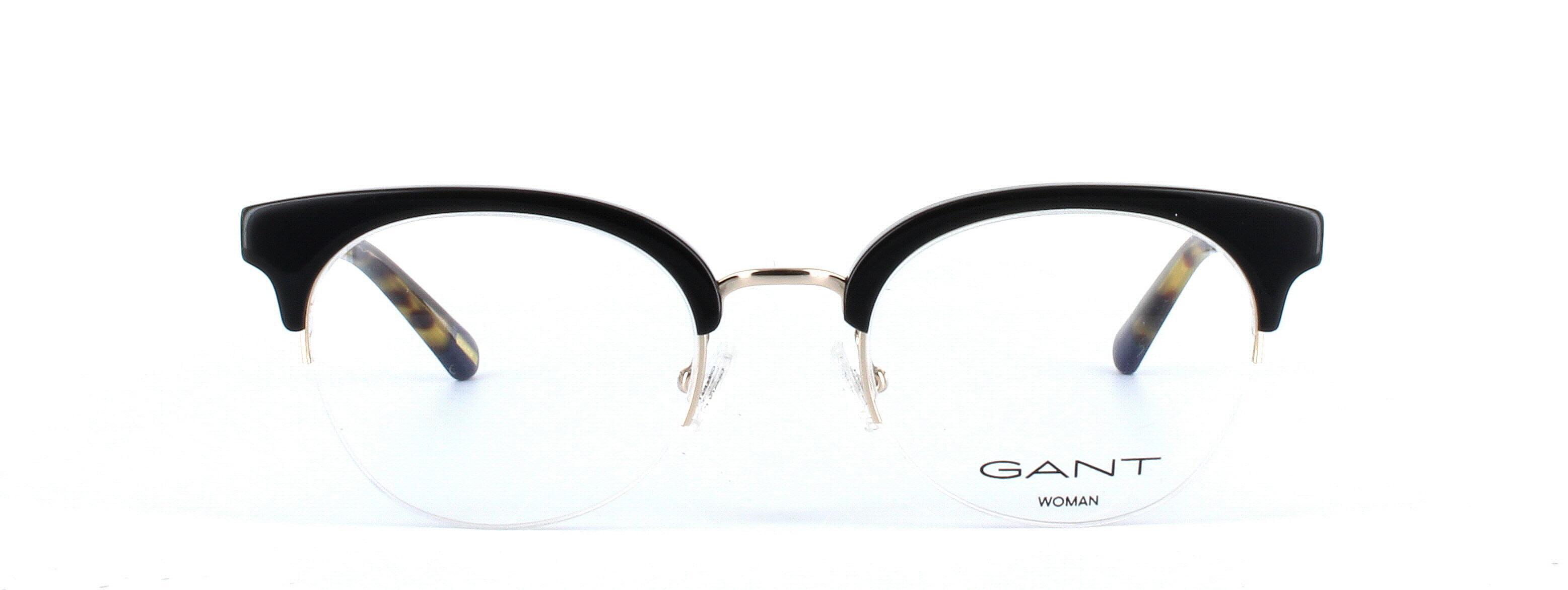 GANT (4085-001) Black Semi Rimless Round Acetate Glasses - Image View 5