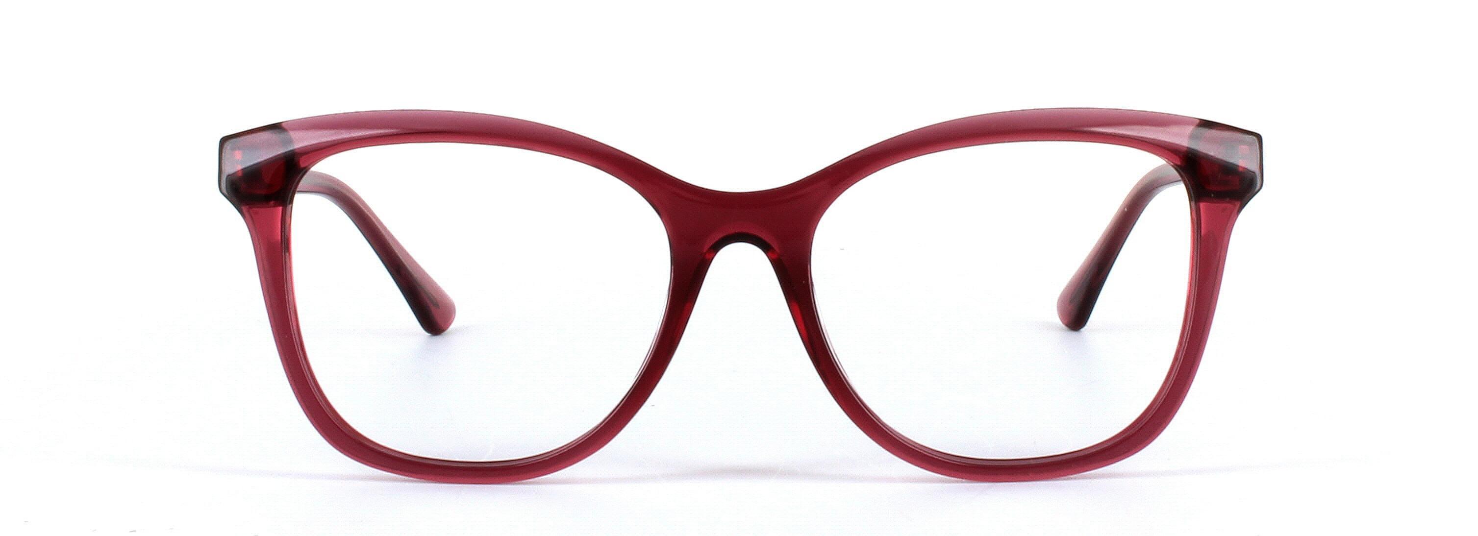 Kelsey Burgundy Full Rim Round Plastic Glasses - Image View 5