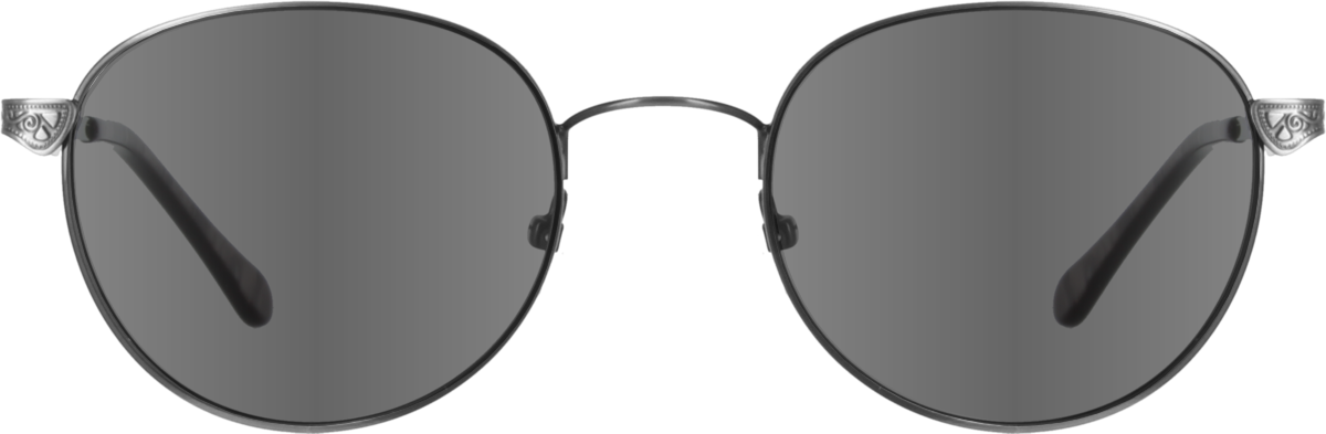 Kavarna Gunmetal Full Rim Round Metal Prescription Sunglasses - Image View 1