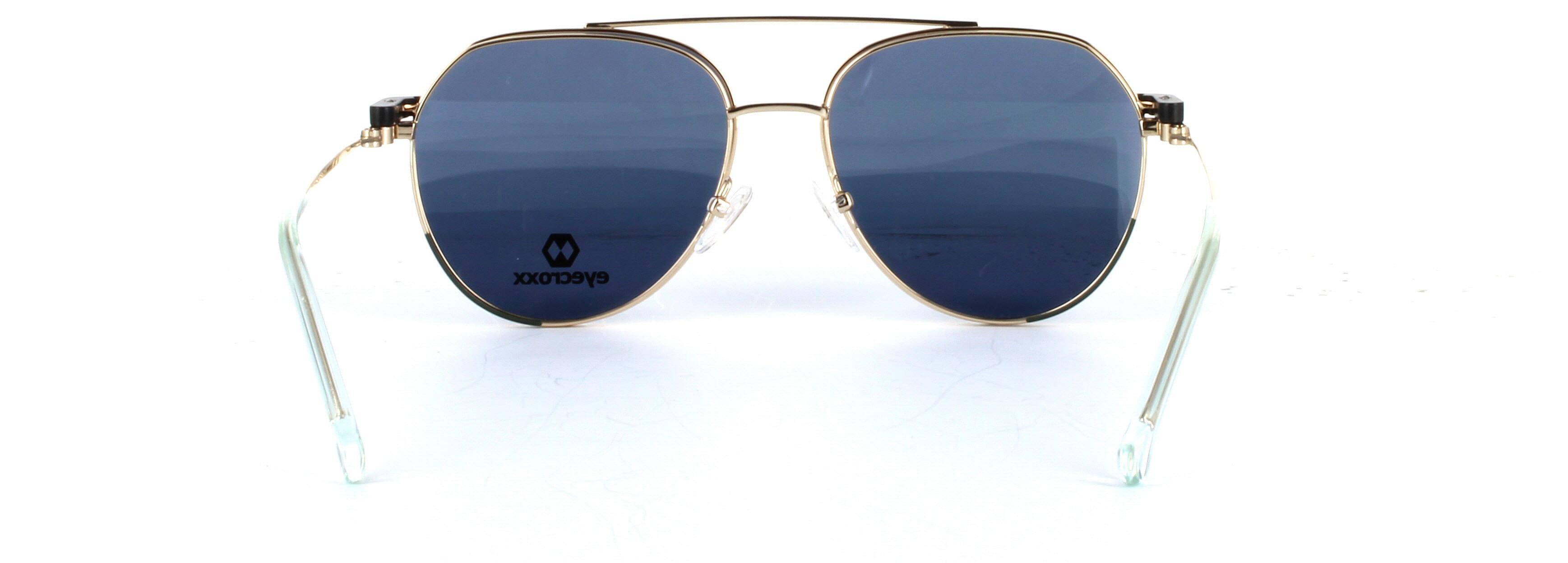 Eyecroxx 612 Gold and Black Full Rim Metal Glasses - Image View 4