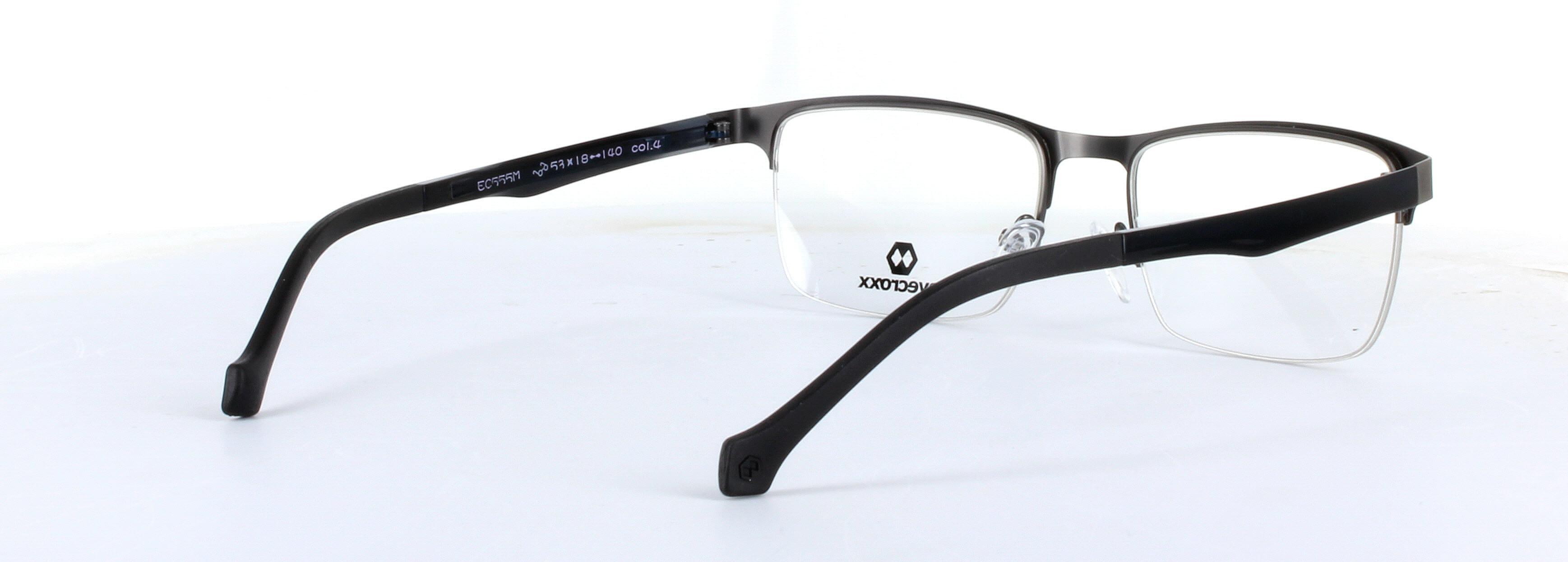 Eyecroxx 555-C4 Gunmetal Semi Rimless Metal Glasses - Image View 4