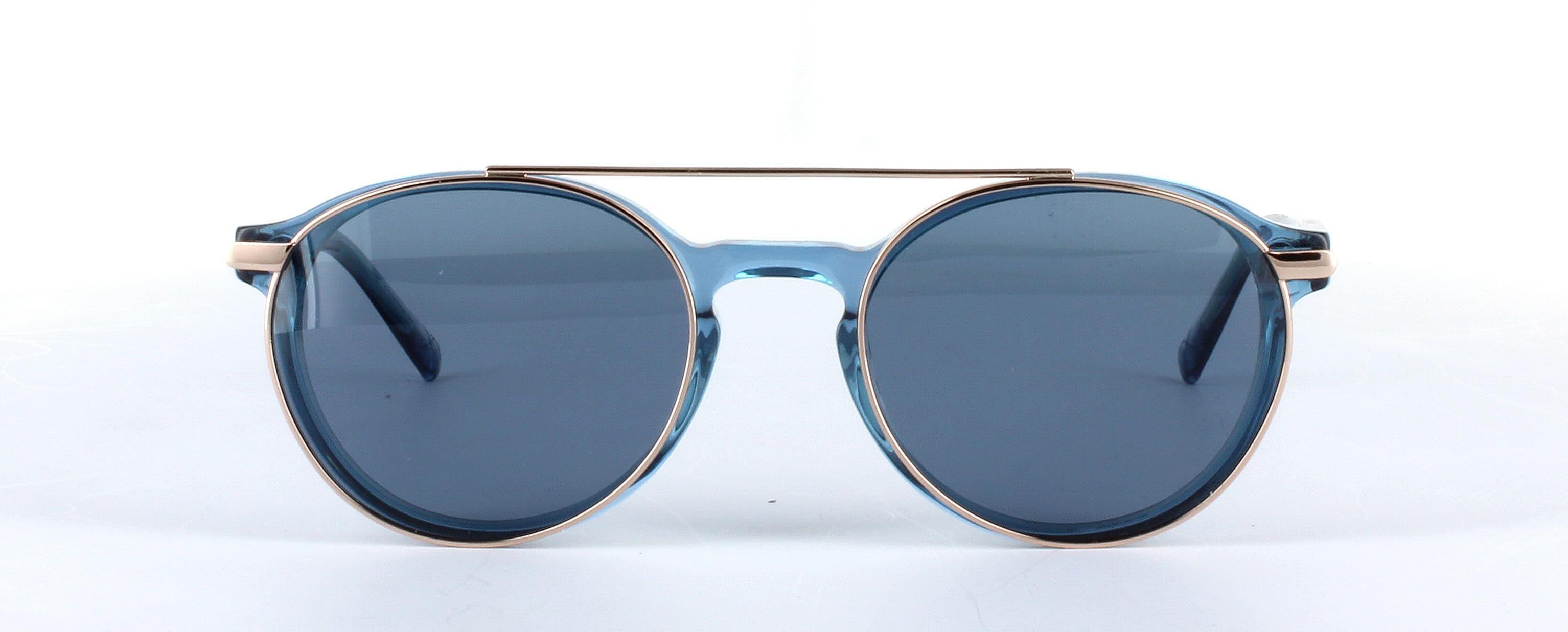 Eyecroxx 621 Blue Full Rim Round Acetate Glasses - Image View 2