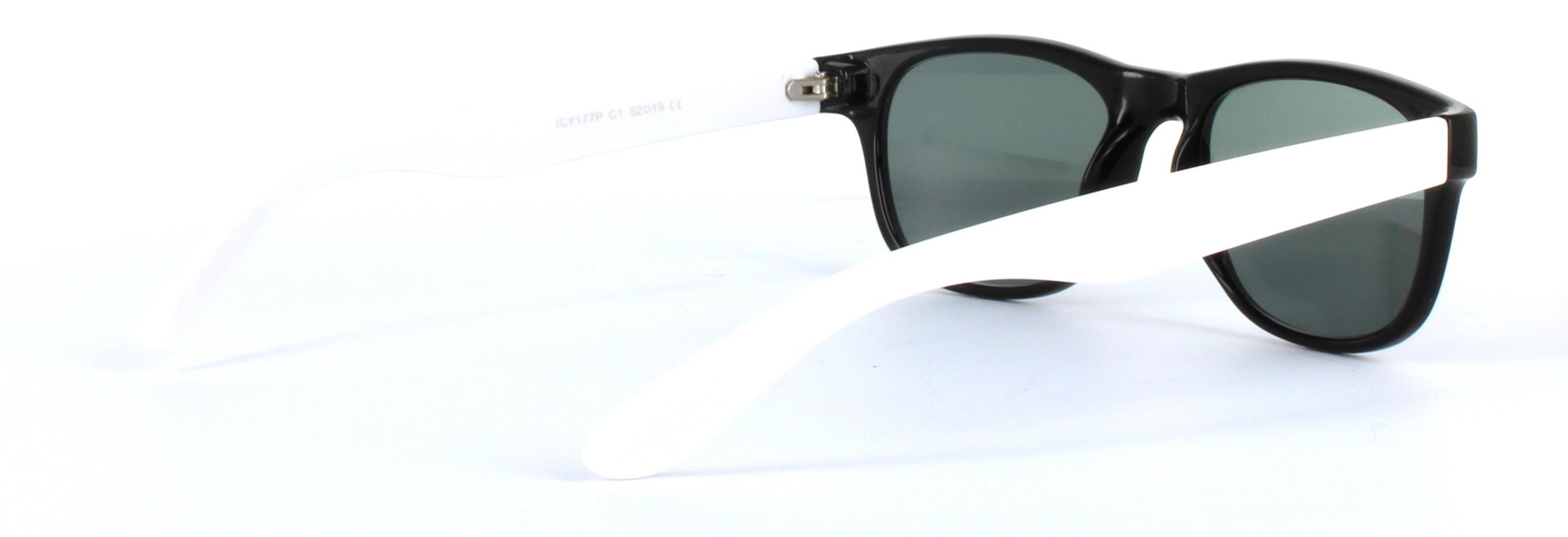 Brazil Black and White Full Rim Oval Plastic Sunglasses - Image View 4