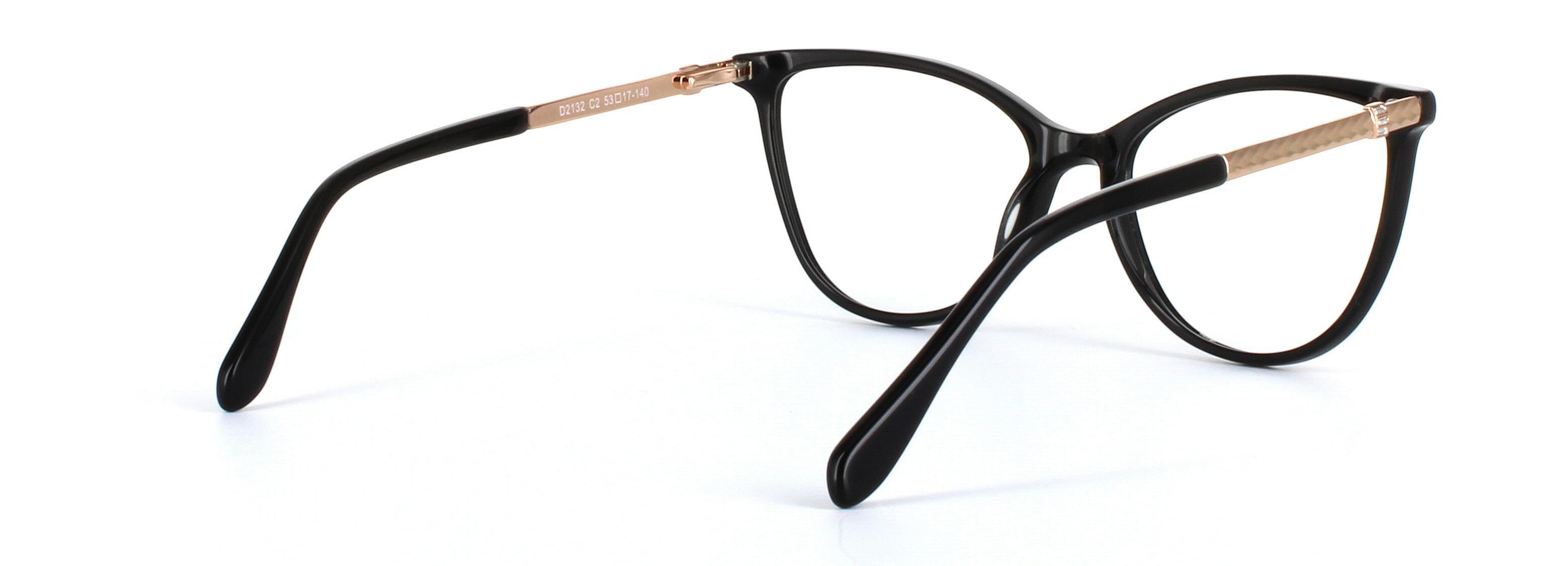 Callie Black Full Rim Cat Eye Acetate Glasses - Image View 4